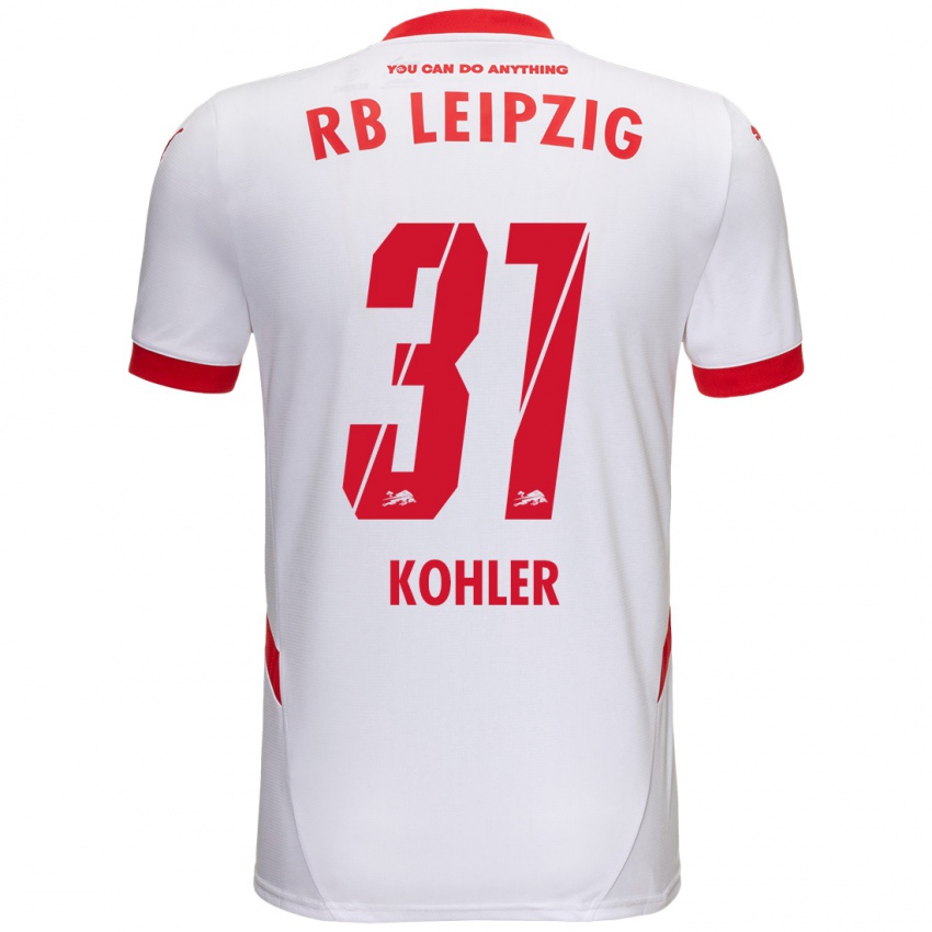 Niño Camiseta Tim Köhler #31 Blanco Rojo 1ª Equipación 2024/25 La Camisa Perú