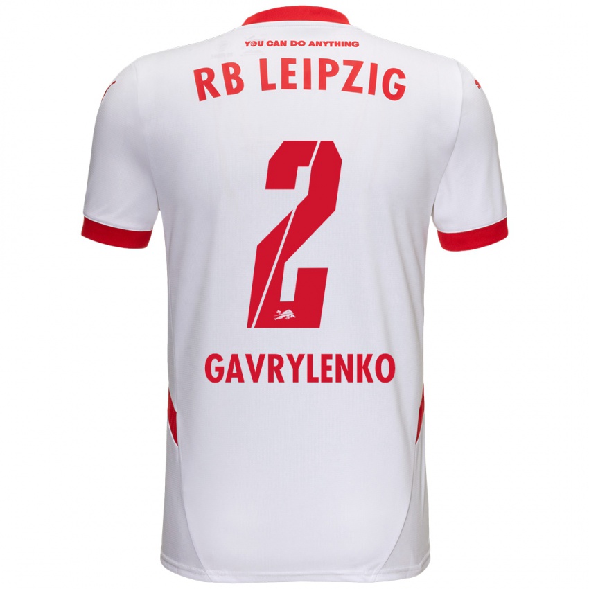 Niño Camiseta Oleksandr Gavrylenko #2 Blanco Rojo 1ª Equipación 2024/25 La Camisa Perú