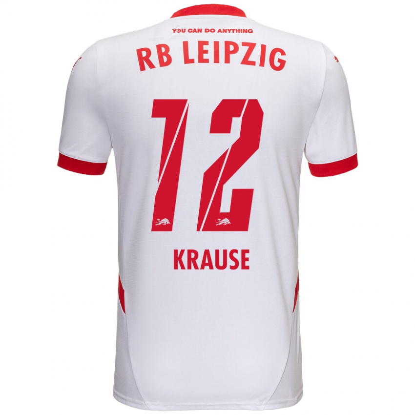 Niño Camiseta Arno Krause #12 Blanco Rojo 1ª Equipación 2024/25 La Camisa Perú