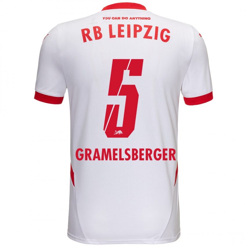 Niño Camiseta Lennert Gramelsberger #5 Blanco Rojo 1ª Equipación 2024/25 La Camisa Perú