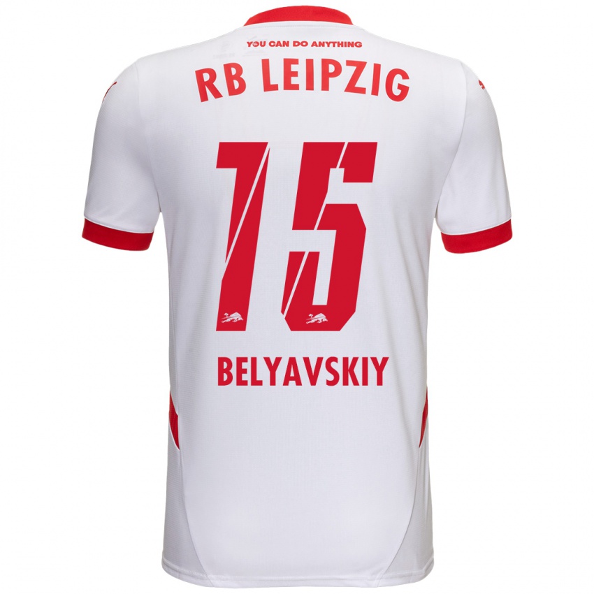 Niño Camiseta David Belyavskiy #15 Blanco Rojo 1ª Equipación 2024/25 La Camisa Perú