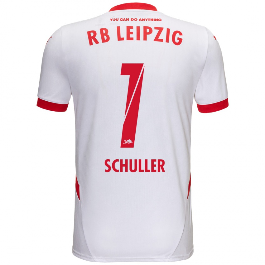 Niño Camiseta Gina Schüller #1 Blanco Rojo 1ª Equipación 2024/25 La Camisa Perú