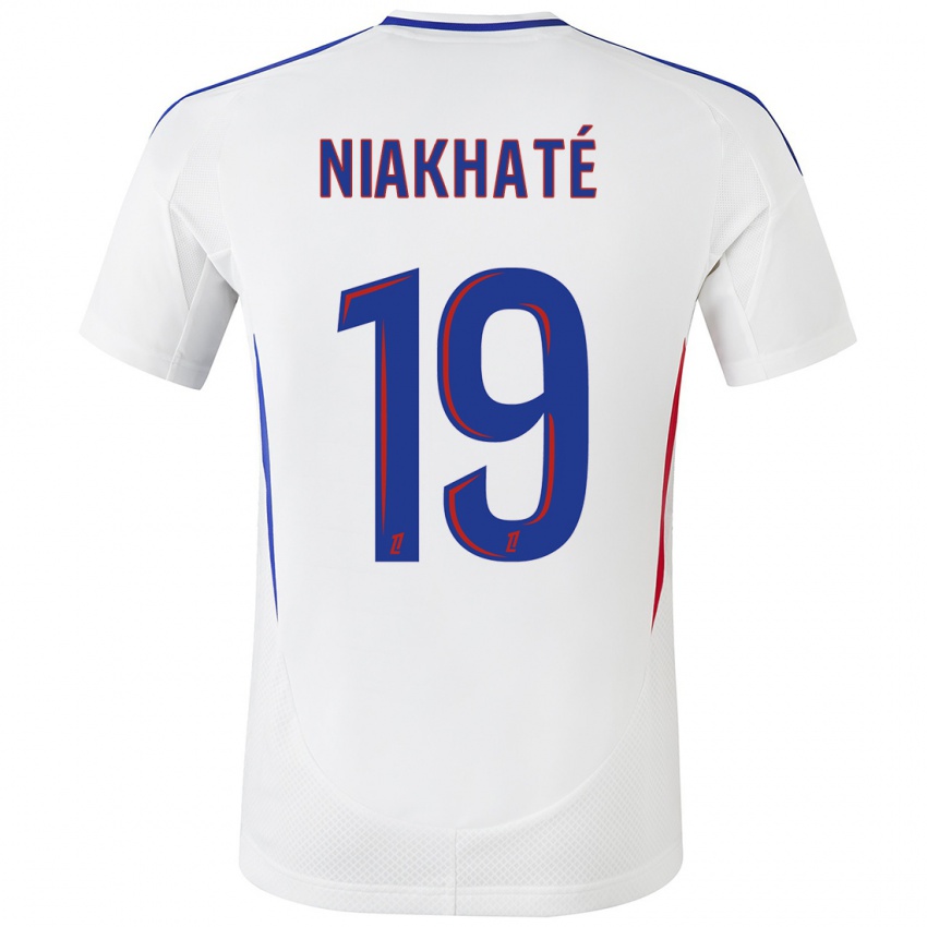 Niño Camiseta Moussa Niakhaté #19 Blanco Azul 1ª Equipación 2024/25 La Camisa Perú