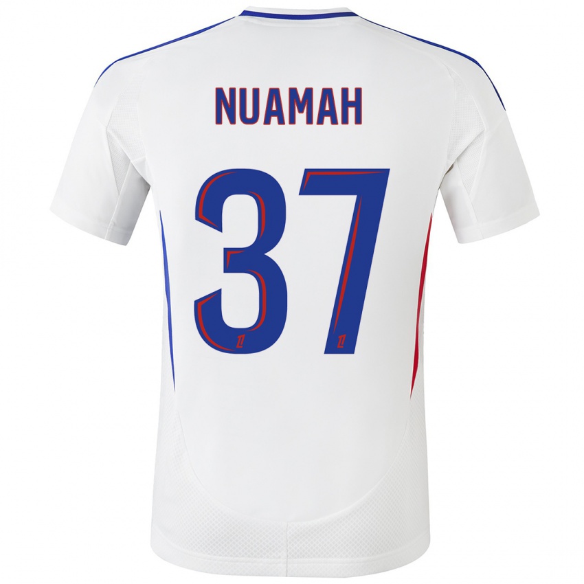 Niño Camiseta Ernest Nuamah #37 Blanco Azul 1ª Equipación 2024/25 La Camisa Perú