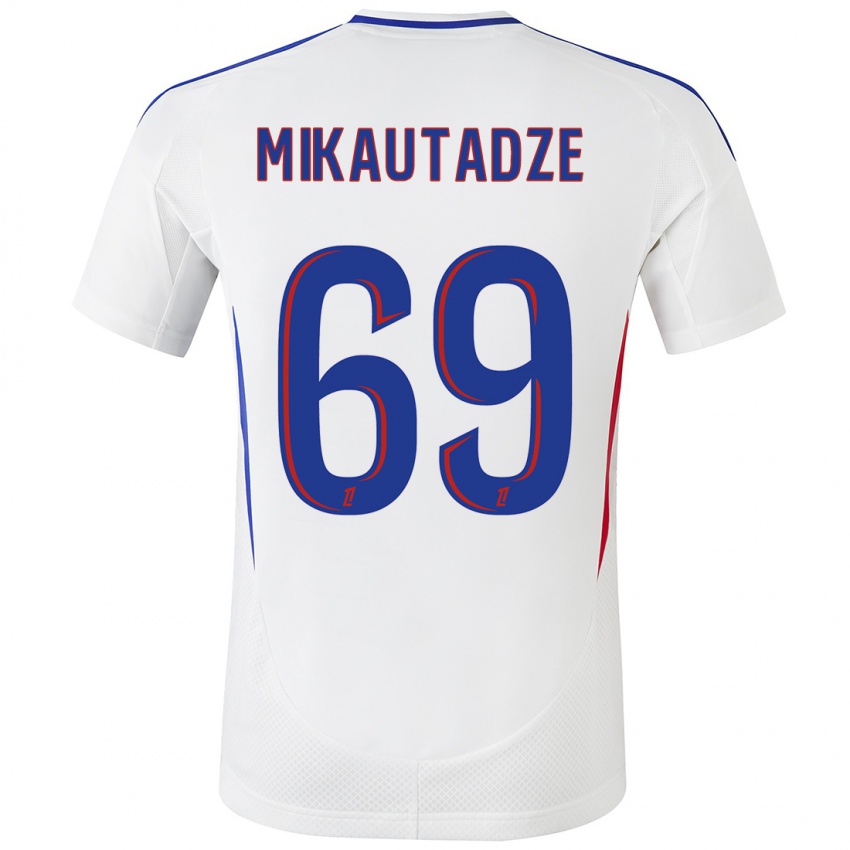 Niño Camiseta Georges Mikautadze #69 Blanco Azul 1ª Equipación 2024/25 La Camisa Perú