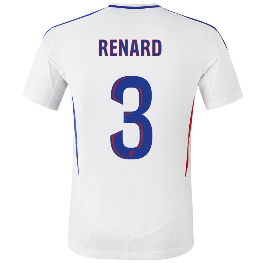 Niño Camiseta Wendie Renard #3 Blanco Azul 1ª Equipación 2024/25 La Camisa Perú