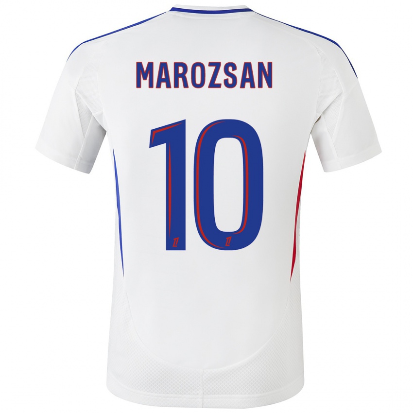 Niño Camiseta Dzsenifer Marozsan #10 Blanco Azul 1ª Equipación 2024/25 La Camisa Perú