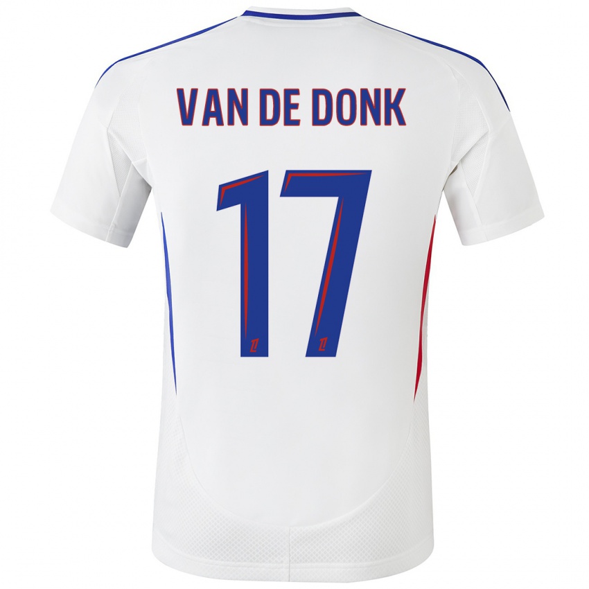 Niño Camiseta Danielle Van De Donk #17 Blanco Azul 1ª Equipación 2024/25 La Camisa Perú