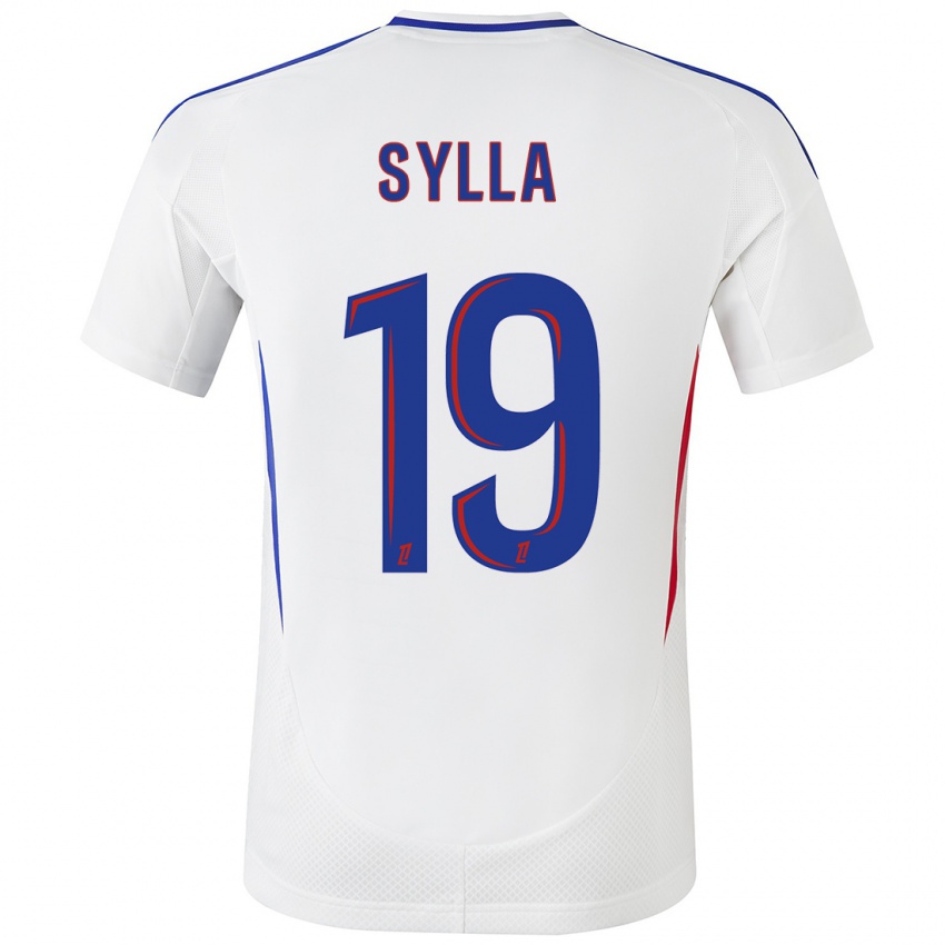 Niño Camiseta Kysha Sylla #19 Blanco Azul 1ª Equipación 2024/25 La Camisa Perú