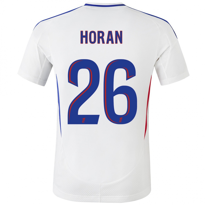 Niño Camiseta Lindsey Horan #26 Blanco Azul 1ª Equipación 2024/25 La Camisa Perú