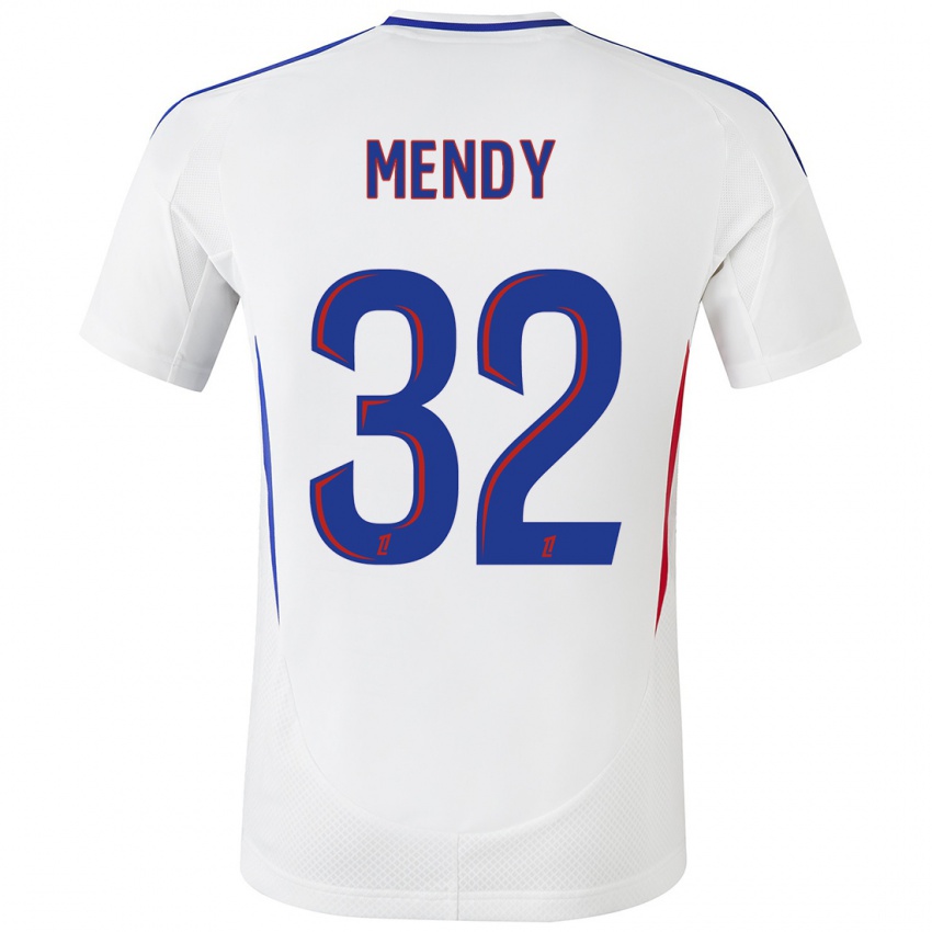 Niño Camiseta Maeline Mendy #32 Blanco Azul 1ª Equipación 2024/25 La Camisa Perú