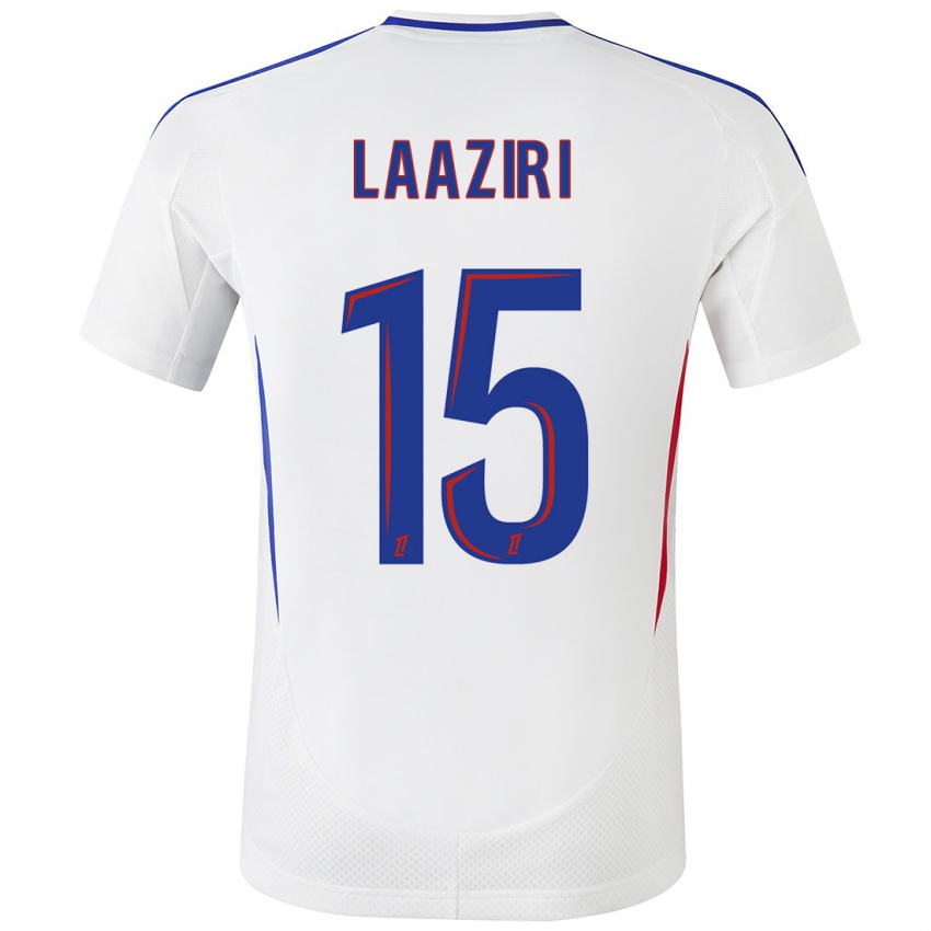 Niño Camiseta Achraf Laaziri #15 Blanco Azul 1ª Equipación 2024/25 La Camisa Perú