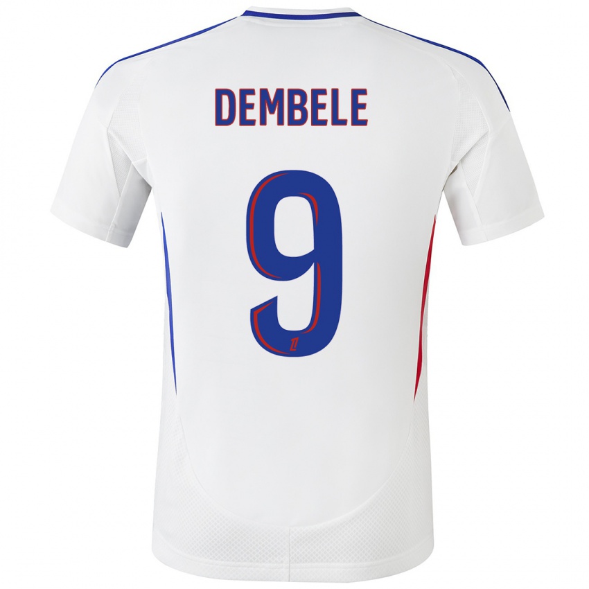 Niño Camiseta Moussa Dembele #9 Blanco Azul 1ª Equipación 2024/25 La Camisa Perú