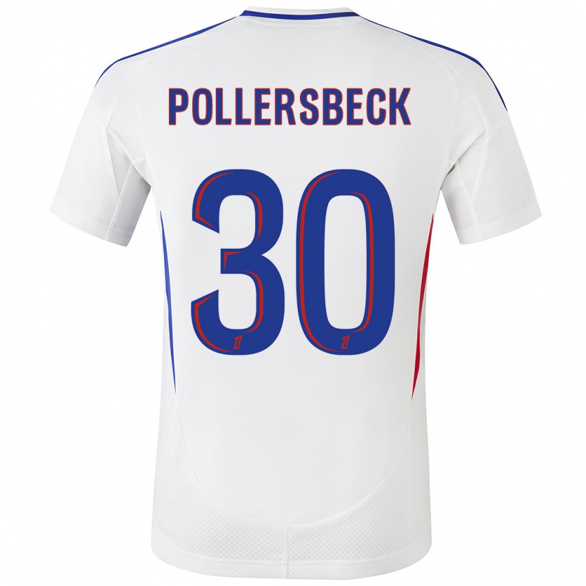 Niño Camiseta Julian Pollersbeck #30 Blanco Azul 1ª Equipación 2024/25 La Camisa Perú