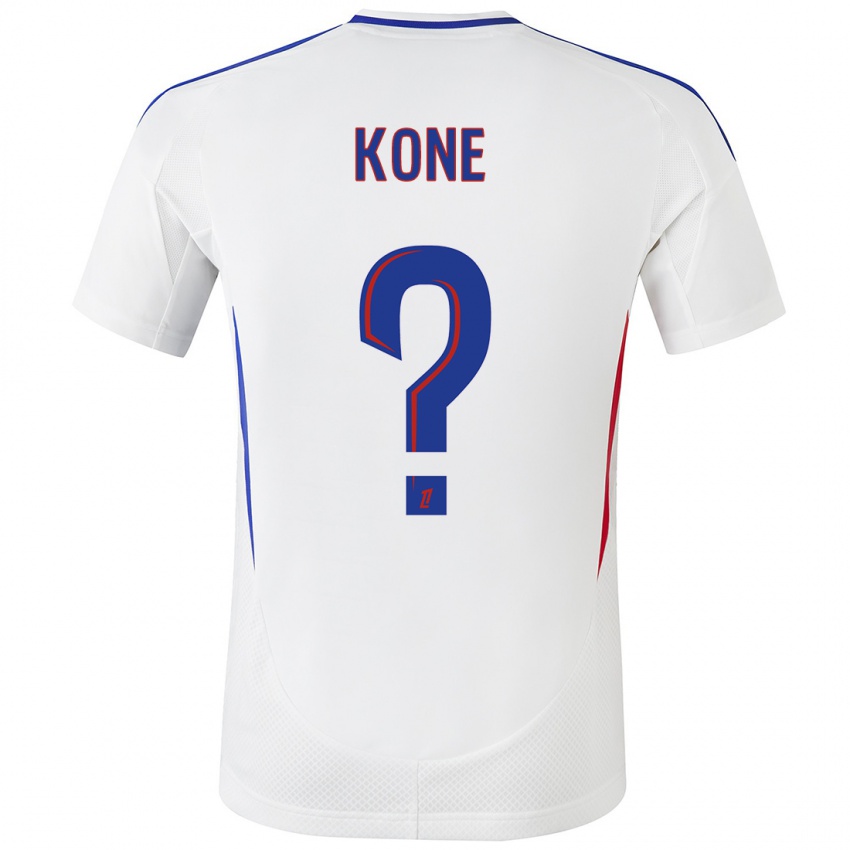 Niño Camiseta Youssouf Kone #0 Blanco Azul 1ª Equipación 2024/25 La Camisa Perú