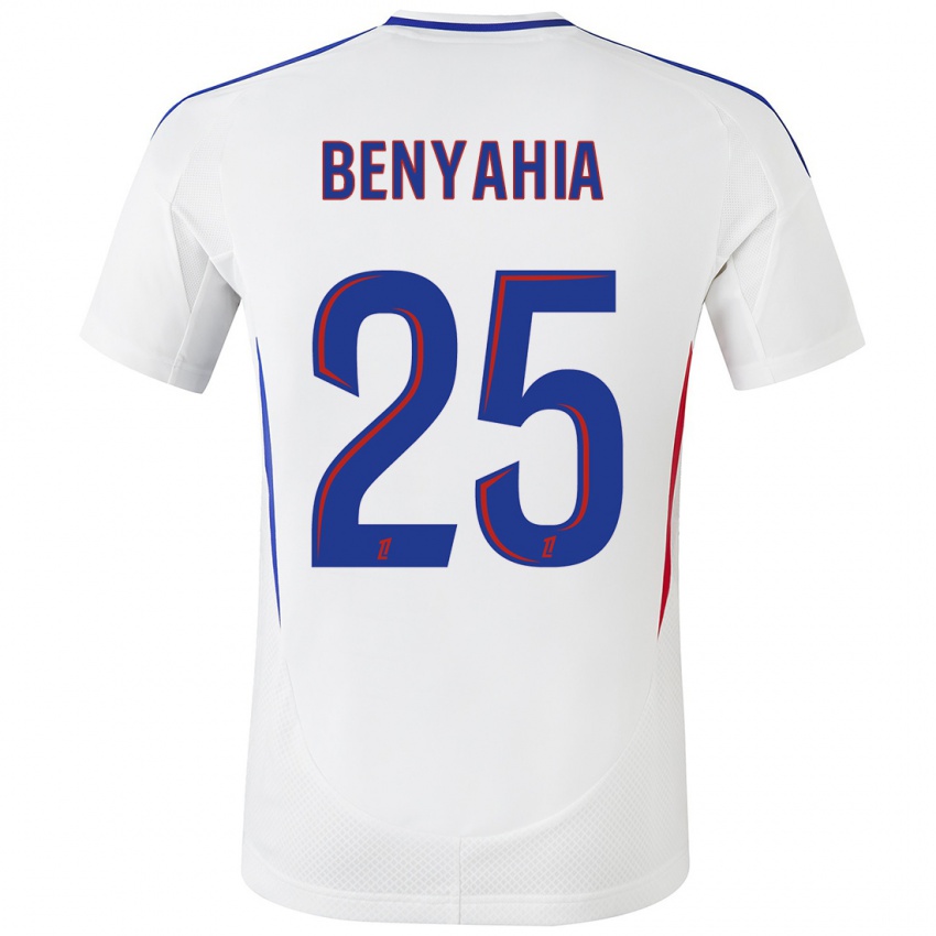 Niño Camiseta Ines Benyahia #25 Blanco Azul 1ª Equipación 2024/25 La Camisa Perú