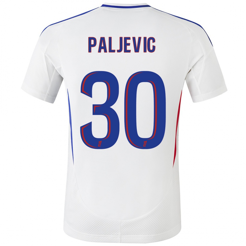 Niño Camiseta Alyssia Paljevic #30 Blanco Azul 1ª Equipación 2024/25 La Camisa Perú