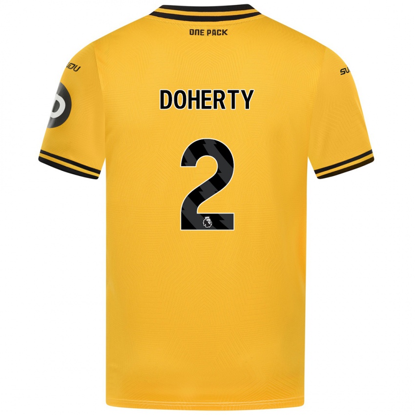 Niño Camiseta Matt Doherty #2 Amarillo 1ª Equipación 2024/25 La Camisa Perú