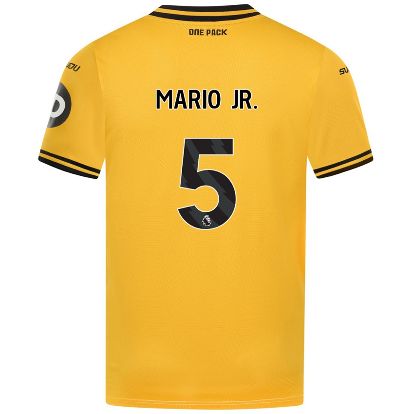 Niño Camiseta Mario Lemina #5 Amarillo 1ª Equipación 2024/25 La Camisa Perú