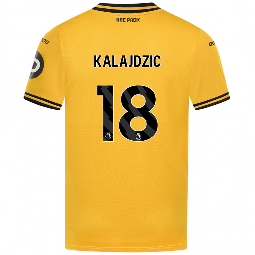 Niño Camiseta Sasa Kalajdzic #18 Amarillo 1ª Equipación 2024/25 La Camisa Perú