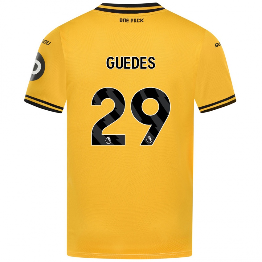 Niño Camiseta Goncalo Guedes #29 Amarillo 1ª Equipación 2024/25 La Camisa Perú