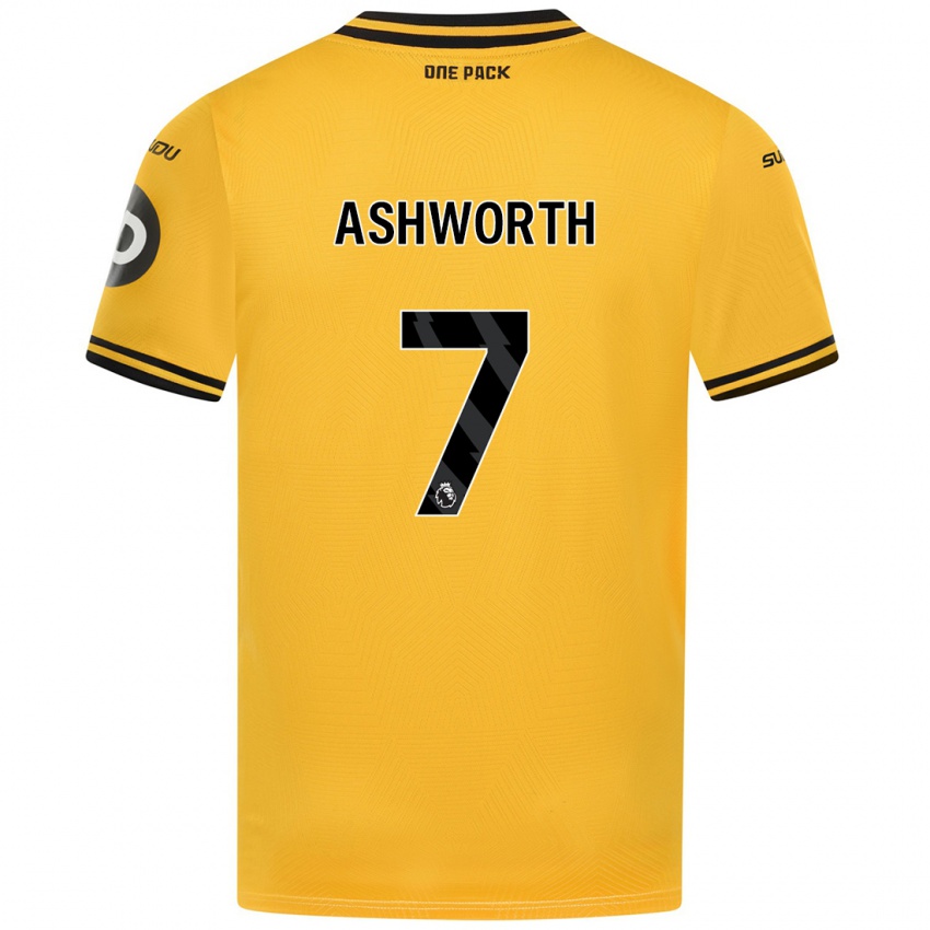 Niño Camiseta Fin Ashworth #7 Amarillo 1ª Equipación 2024/25 La Camisa Perú