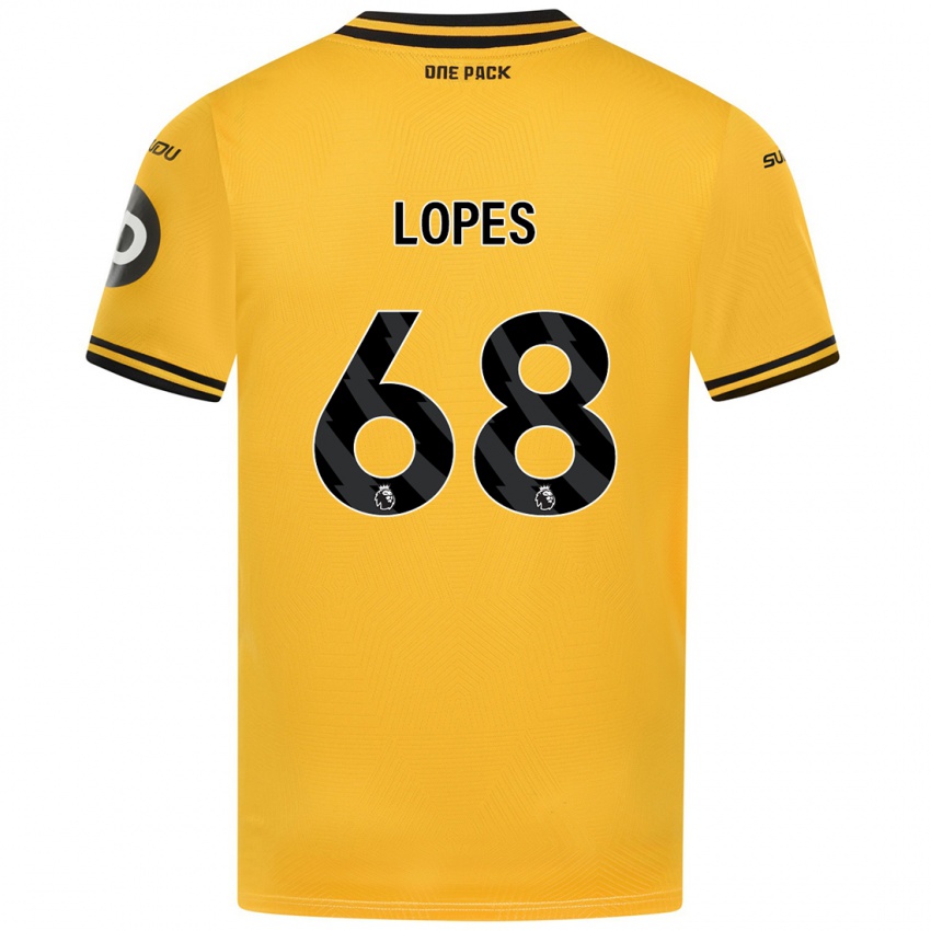 Niño Camiseta Leo Lopes #68 Amarillo 1ª Equipación 2024/25 La Camisa Perú