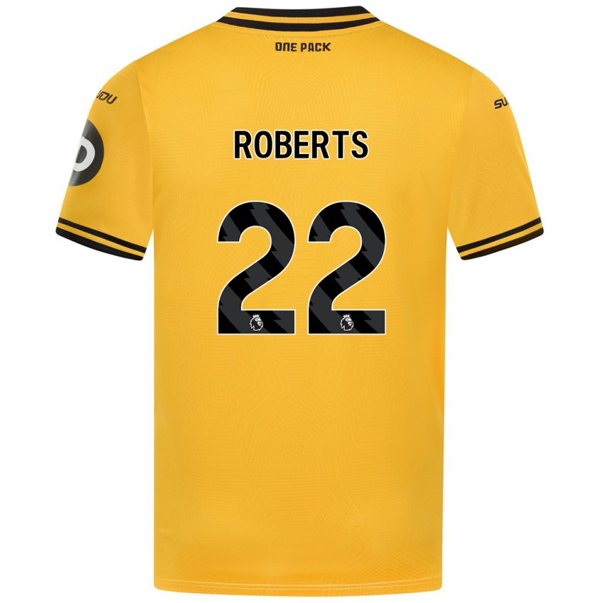 Niño Camiseta Beth Roberts #22 Amarillo 1ª Equipación 2024/25 La Camisa Perú