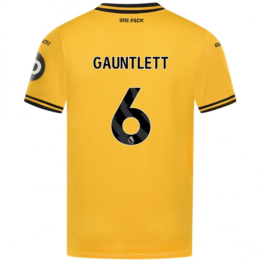 Niño Camiseta Maz Gauntlett #6 Amarillo 1ª Equipación 2024/25 La Camisa Perú