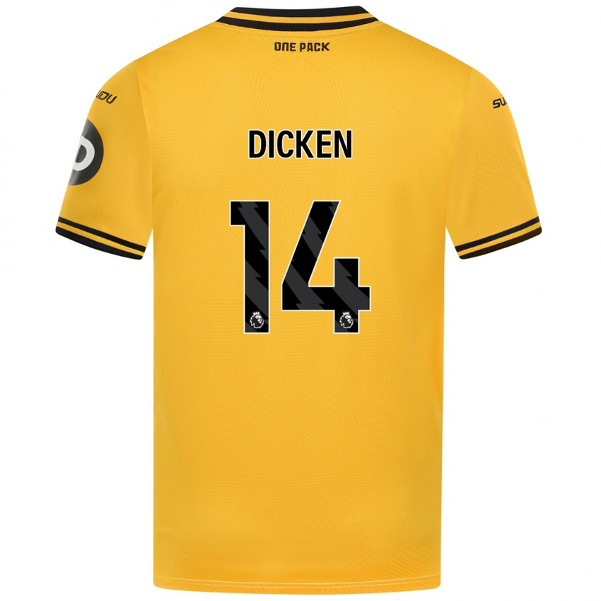 Niño Camiseta Amy Dicken #14 Amarillo 1ª Equipación 2024/25 La Camisa Perú