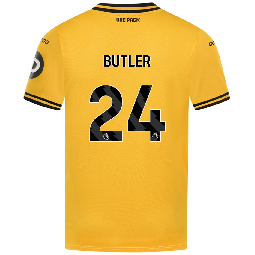 Niño Camiseta Elli Butler #24 Amarillo 1ª Equipación 2024/25 La Camisa Perú