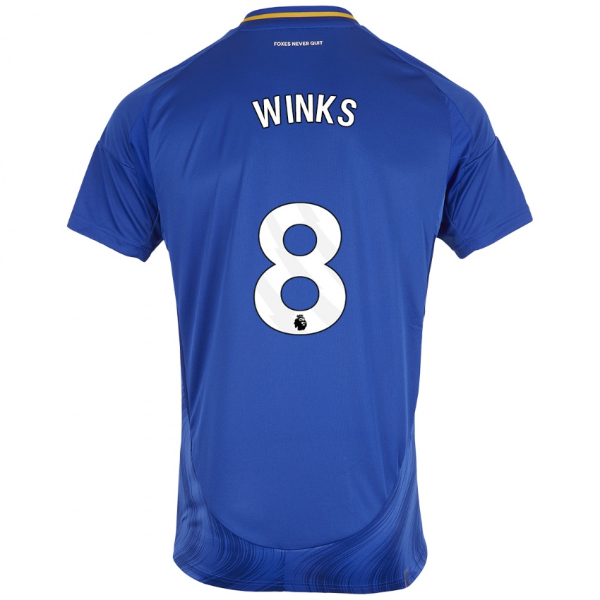 Niño Camiseta Harry Winks #8 Azul Blanco 1ª Equipación 2024/25 La Camisa Perú