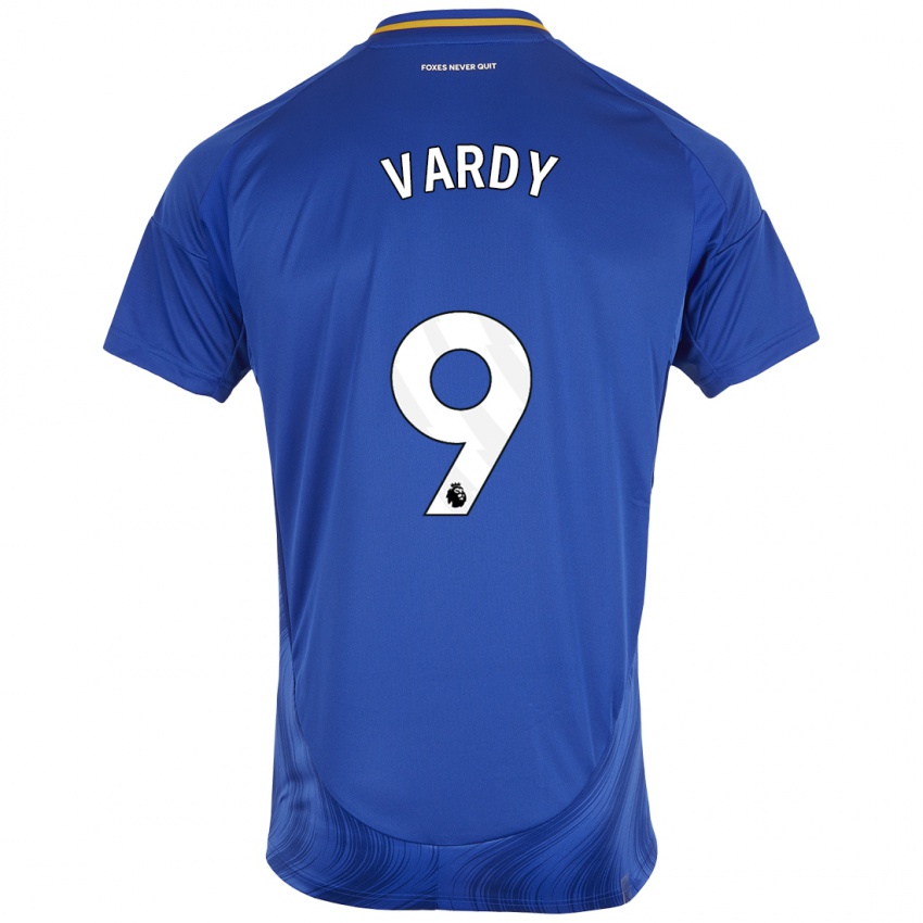 Niño Camiseta Jamie Vardy #9 Azul Blanco 1ª Equipación 2024/25 La Camisa Perú