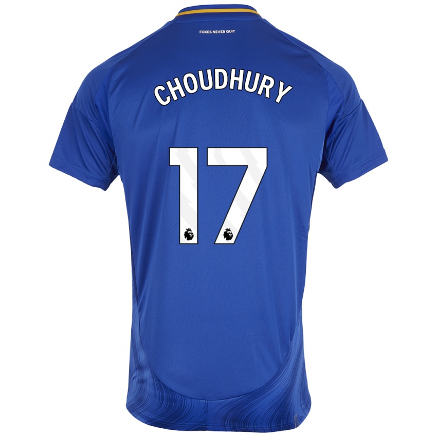 Niño Camiseta Hamza Choudhury #17 Azul Blanco 1ª Equipación 2024/25 La Camisa Perú