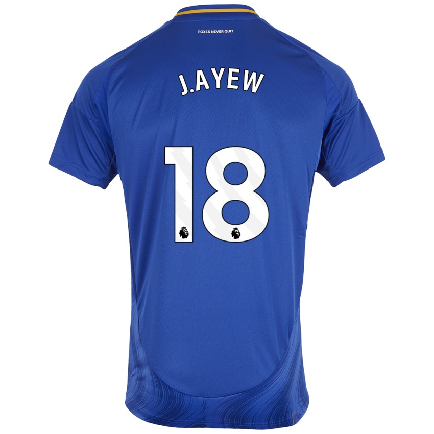 Niño Camiseta Ayew #18 Azul Blanco 1ª Equipación 2024/25 La Camisa Perú