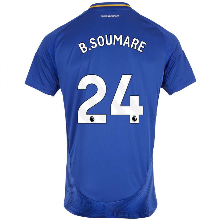 Niño Camiseta Boubakary Soumaré #24 Azul Blanco 1ª Equipación 2024/25 La Camisa Perú