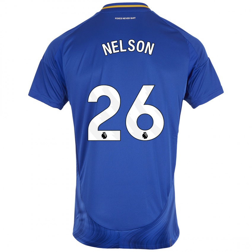 Niño Camiseta Ben Nelson #26 Azul Blanco 1ª Equipación 2024/25 La Camisa Perú