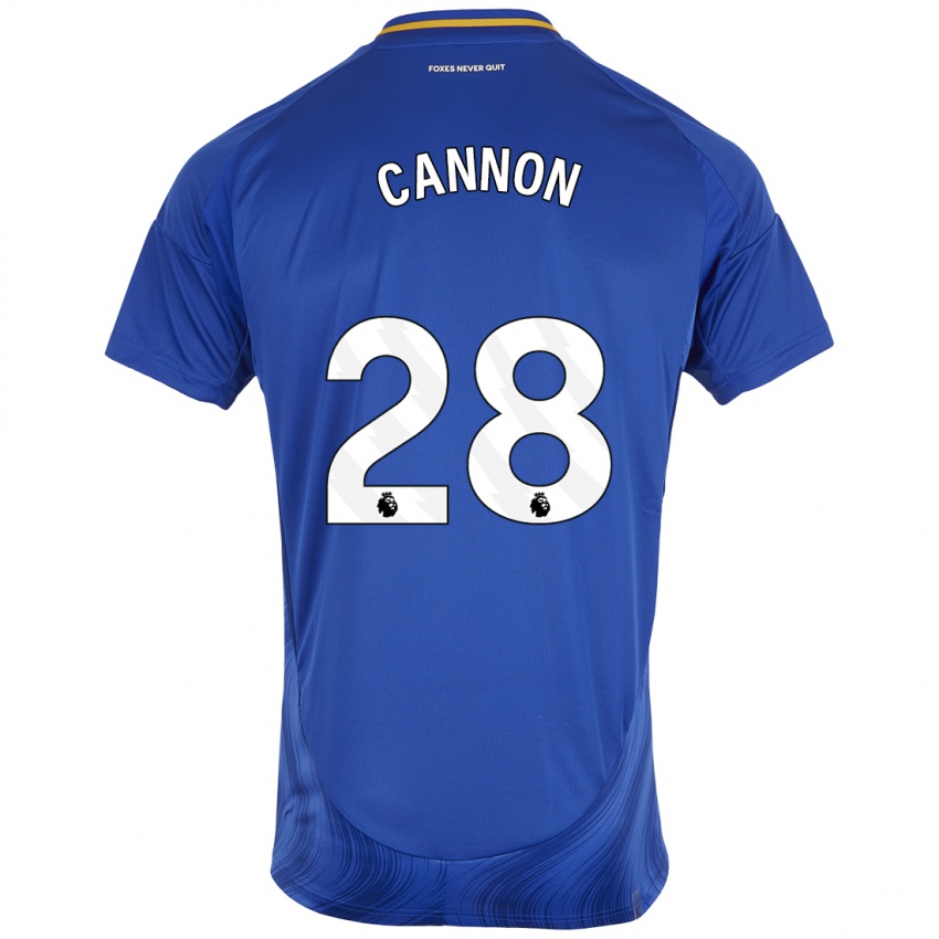 Niño Camiseta Thomas Cannon #28 Azul Blanco 1ª Equipación 2024/25 La Camisa Perú