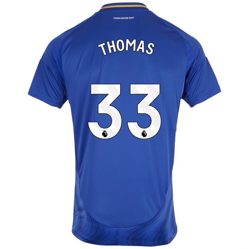 Niño Camiseta Luke Thomas #33 Azul Blanco 1ª Equipación 2024/25 La Camisa Perú