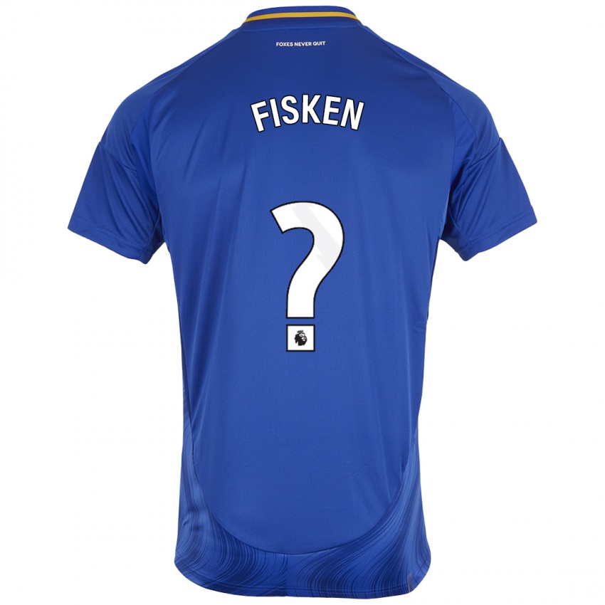 Niño Camiseta Alfie Fisken #0 Azul Blanco 1ª Equipación 2024/25 La Camisa Perú