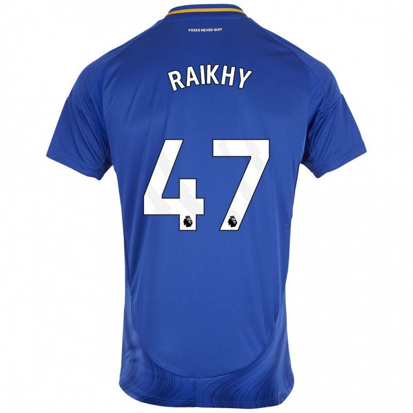 Niño Camiseta Arjan Raikhy #47 Azul Blanco 1ª Equipación 2024/25 La Camisa Perú