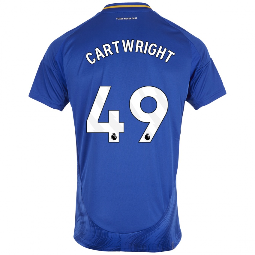 Niño Camiseta Henry Cartwright #49 Azul Blanco 1ª Equipación 2024/25 La Camisa Perú