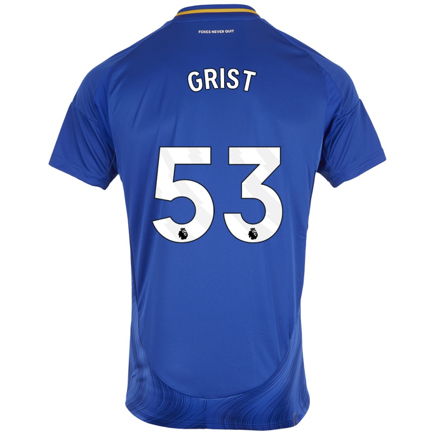 Niño Camiseta Ben Grist #53 Azul Blanco 1ª Equipación 2024/25 La Camisa Perú