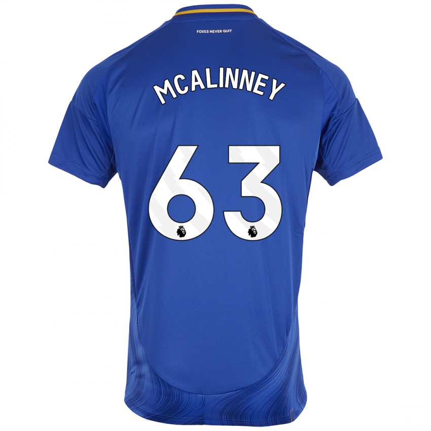 Niño Camiseta Liam Mcalinney #63 Azul Blanco 1ª Equipación 2024/25 La Camisa Perú