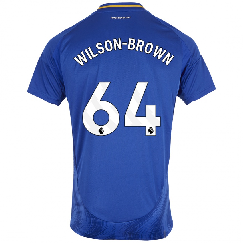 Niño Camiseta Thomas Wilson-Brown #64 Azul Blanco 1ª Equipación 2024/25 La Camisa Perú