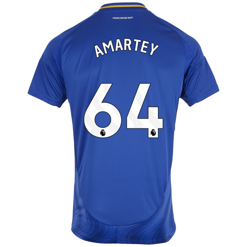 Niño Camiseta Bobby Amartey #64 Azul Blanco 1ª Equipación 2024/25 La Camisa Perú