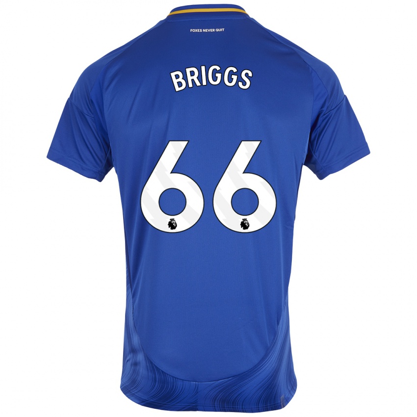 Niño Camiseta Logan Briggs #66 Azul Blanco 1ª Equipación 2024/25 La Camisa Perú