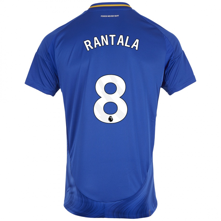 Niño Camiseta Jutta Rantala #8 Azul Blanco 1ª Equipación 2024/25 La Camisa Perú