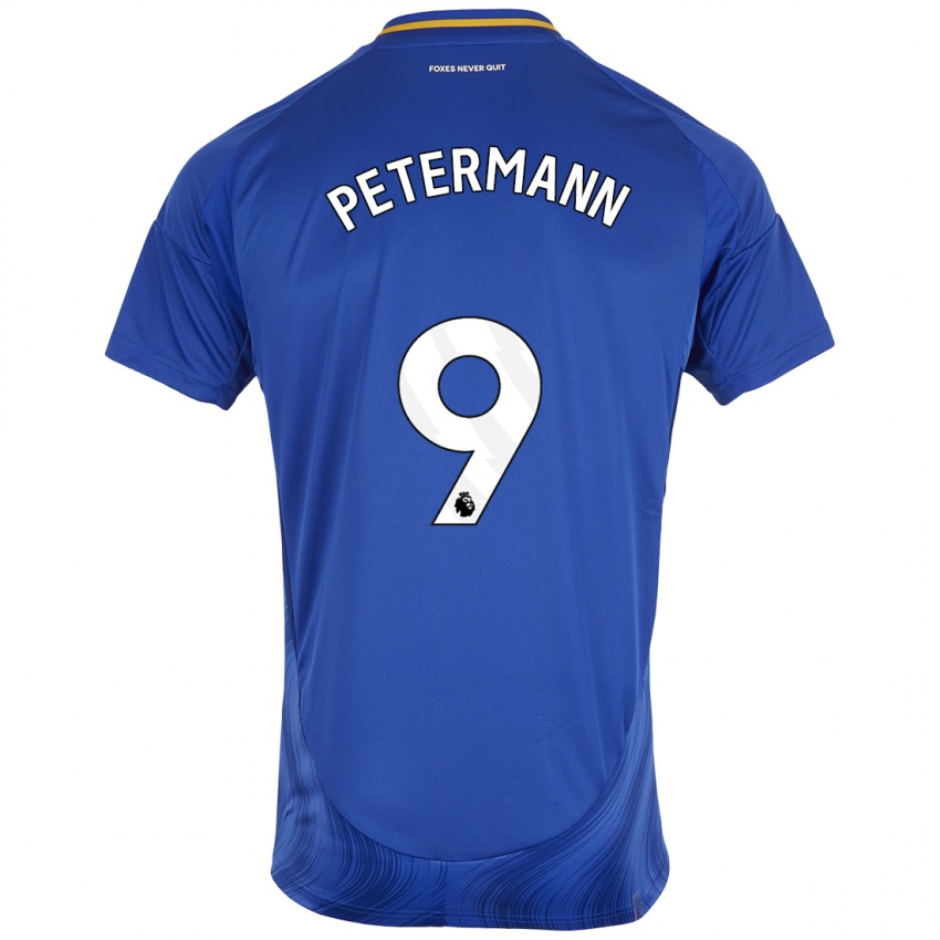 Niño Camiseta Lena Petermann #9 Azul Blanco 1ª Equipación 2024/25 La Camisa Perú