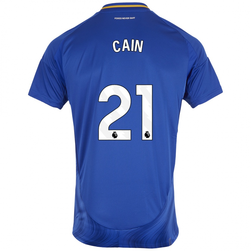 Niño Camiseta Hannah Cain #21 Azul Blanco 1ª Equipación 2024/25 La Camisa Perú